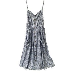 Chic Blue Floral Midi Dress